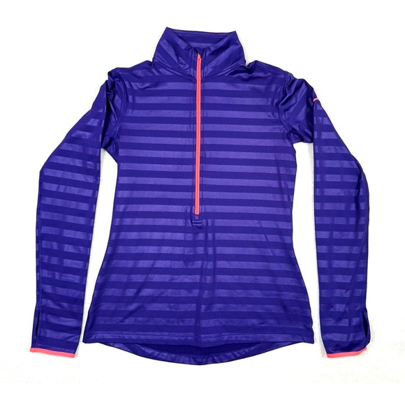 Nike Tops - Nike Pullover Shirt Womens Medium Purple Half Zip Athletic Running Dri-Fit Swosh